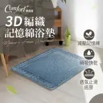 【COMFORT+舒適家】3D編織記憶綿吸水地墊-蒼藍色(瞬吸水/記憶眠/保暖保溫)