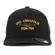 Uss ssn-760 embroidered flex fit stretchable baseball cap (size S/M, L/XL, XXL)