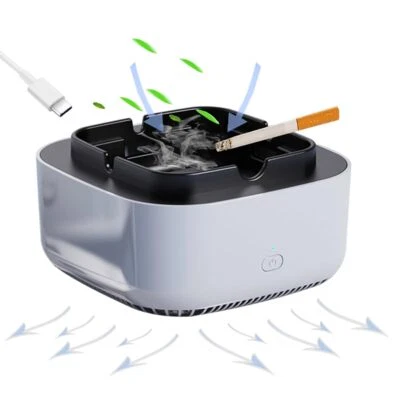 Smokeless Ashtray Multifunctional 2 in 1 Air Purifier Ashtray with Filter Rec...