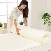 Iris Plaza LPT4-S Memory Foam Topper Mattress, Single, 1.6 inches (4 cm), Thickness 1.6 inches (4 cm), includes Elastic Band on The Corners, Washable Cover, Over Futon, White
