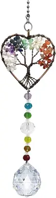 Window Hanging Suncatcher with Crystal, Tree of Life Suncatcher Garden Hanging R
