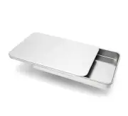 NEW! MagnaKoys® 1oz Wide Silver Rectangular Tins with Slider Tops. (3 Pcs)