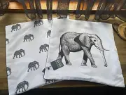 Set of 2 Outdoor ZAAB elephant pattern cushion covers 50 cm x 50 cm