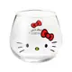 JPGO 凱蒂貓kitty 大臉 日本製 不倒翁 玻璃杯 320ml 杯 杯子 酒杯 水杯 紅酒杯 果汁杯