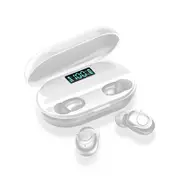 8D Stereo TWS Wireless bluetooth 5.0 Earphone CVC Mini Portable Cool Headphone with Mic for iPhone Xiaomi Huawei WHITE COLOR