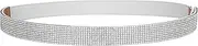 [YooAi] Silver Belts for Women Dress Rhinestone Skinny Elastic Waist Belt for Women Ladies Girls
