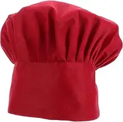 [MUCKLILY] Elastic Chef Cap Adjustable Fabric Hat for Men Cook Hat Dust Oil Protection Versatile for Hotels Bakeries Red