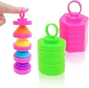 Cuackamily Pack of 2 Magic Folding Block, Colourful Sensory Fidget Toy for Stress Relief, Hand-Held, Extension, Retracting, Finger Toy, Spinning Toy, Birthday Gifts
