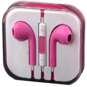 Handsfree Headphone Earphone w/ Mic 3.5mm Connector Jack - Pink