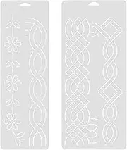 AKOOSY 2Pcs Quilting Templates DIY Sewing Embroidery Stencils for Patchwork Crafting Durable Plastic Design for Beginners for Creative Projects