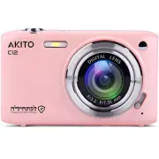 Akito C12 Kosher Digital Camera with 20 MP and 16x Digital Zoom Pink