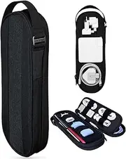 Premium Pouch Organizer for Tech, Electronics, Cords, Chargers - Everyday Carry Bag for Cables, Gadgets, Accessories - Storage Case for Travel Essentials for Flying., Bordeaux