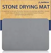 AOTASO 12x16 inch Stone Drying Mat for Kitchen Counter Gray Super Absorbent Dish Drying Mat Diatomaceous Earth Quick Dry Dish Mat（1 Pc ）, 3040