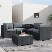 6PCS Outdoor Modular Lounge Sofa Coogee-Black