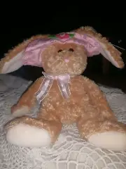 Ty Beanie Baby Easter Sunbonnet Bunny with Hat Easter NWT