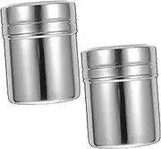 iplusmile Set of 2 Portable Salt Pepper Stainless Steel Seasoning Jars for Kitchen Travel Picnics Construction for Easy Use