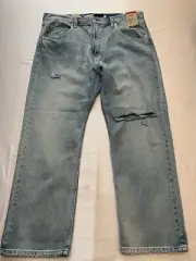 Levis SilverTab Mens Straight Jeans Distressed Size 38x30 New NWT $80