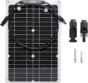 20W 18V Portable Solar Panel Kit, Waterproof Flible Solar Panel with Output Connector to Charge 12V Car Battery RV Yacht