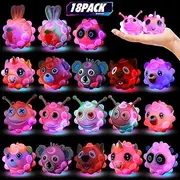 18PCS Light Up Animal Pop Balls Party Favors for Kids,3D Pop Ball Glow in The Dark Party Supplies,Goodie Bag Stuffers,Treasure Box Toys,Classroom Prizes