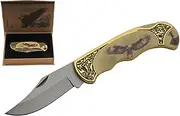 SZCO Supplies Eagle Gift Box Folding Knife,Yellow