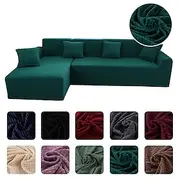 Stretch Sofa Cover Slipcover Jacquard Elastic Sectional Couch Armchair Loveseat 4 or 4 or 3 Seater Burgundy Red L Shape White Grey Black Plain Solid Color Soft
