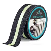 LifeGrip Anti Slip Traction Tape with Glow in Dark Green Stripe, 2 Inch x 15