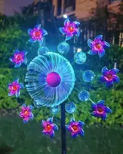 Solar Wind Spinners 40 Inch Metal Kinetic Windmills Dual Wind Spinners for Yard