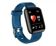 116Plus Sports Android iOS Bluetooth Touch Water Resistant Screen Fitness Tracker Smart Wrist Bracelet - Blue