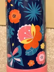 NEW THERMOS FUNTAINER 12 OZ Stainless Steel Insulated Bottle Floral Flowers Pink