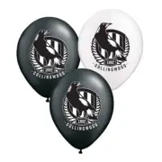 Collingwood Magpies Official AFL Team Logo Packet 25 Balloons Double Sided Print