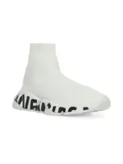 BALENCIAGA Speed LT Graffiti Knit Sock Trainer Sneakers Egshell White Black 39
