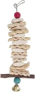 Bird Cuttlebone Toy, Bird Chewing Toy, Colorful Hanging Hand Made Cuttlefish Bone Toy, Parrot Toys Chewing Bird Toy Cuttle Bone Beak Grinding Cage Hanging Bell Toys for Parrots Budgie African Greys