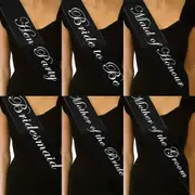 Mother Of Bride Black White Hens Party Sash Sashes Bride Night Party Bridal Wedding Bridesmaid Bachelorette