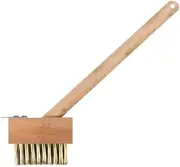 KANTA PATIO WEED WIRE BRUSH BROOM BLOCK PAVING GARDEN WEED SCRAPER BRUSH WOODEN HANDLE 30cm