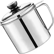 ERINGOGO 1 Set Large Capacity Stainless Steel Oil Strainer Can with Fine Mesh Filter for Kitchen Versatile Grease Container for Storing and Filtering Cooking Oil