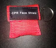 CPR Face Shield Mask, Single Mask (RED) in Pocket Keychain