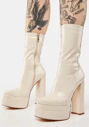 [SIMMI] Beige Martha Platform Boots