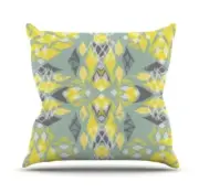 Kess InHouse Miranda MOL ‘Joyful Teal’ Throw Pillow, 16” X 16”
