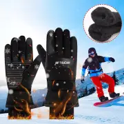 TENGOO USB Heated Gloves for Men Cycling Gloves Winter Waterproof Cold Padded Thickened Touch Screen Gloves Charging Hea