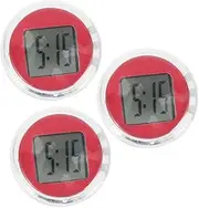 3pcs Digital Clock for Motorcycle Mini Stick Display Easy to Read Screen for Cars Reliable Installation for Timekeeping