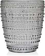 Godinger Double Old Fashioned Glasses, Drinking Glass, Stemless Glass, Wine Glass Lumina, Smoke 8oz, Set of 4