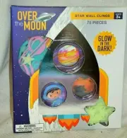 NEW Over the MOON STAR Wall CLINGS 75 PCS Glow in the DARK Age 3+ Planet Rocket
