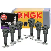 NGK 6 COP Ignition Coils & 6 Ruthenium HX Spark Plugs Kit For Hyundai Kia V6