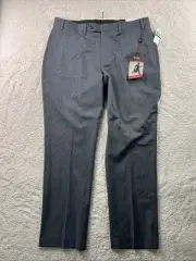 Van Heusen Men's Flex Waist Straight Leg Gray Pants Waist 38x30 Classic