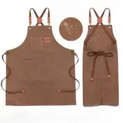 Lady Kitchen Waterproof Canvas Apron Household Oilproof Casual Crossback Apron