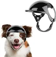 HQREA Large Dog Helmet with Ear Holes Small Dog Hard Hat Adjustable Outdoor Riding Puppy Cap Paded Pet Motorcycle Helmet Medium Dog Sport Helmet for Hiking Driving Cycling