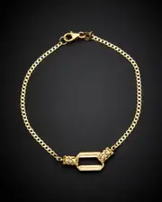 14K Rectangle Curb Link Bracelet
