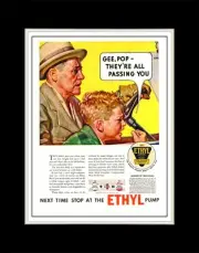 1933 Gee Pop They're All Passing You Next Time Stop at Ethyl Pump - Matted 11x14