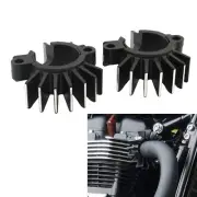 Black White Exhaust Pipe Head Heat Sink Fixing Clips For BONNEVILLE BOBBER 17-23