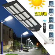 9900000000LM Luz LED Lampara Solar Para Patio Exterior Jardin Luces Calle Remote